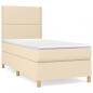 Preview: Boxspringbett mit Matratze Creme 90x190 cm Stoff