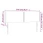 Preview: LED Kopfteil Cappuccino-Braun 144x5x78/88 cm Kunstleder