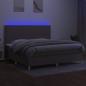 Preview: Boxspringbett mit Matratze & LED Taupe 200x200 cm Stoff