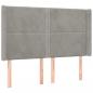 Preview: Kopfteil mit Ohren Hellgrau 147x16x118/128 cm Samt