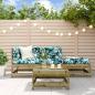 Preview: ARDEBO.de - 4-tlg. Garten-Lounge-Set Kiefernholz Imprägniert
