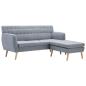 Preview: Sofa L-Form Stoff 171,5x138x81,5 cm Hellgrau