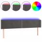 Preview: LED Kopfteil Dunkelgrau 163x16x78/88 cm Samt