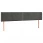 Preview: LED Kopfteil Dunkelgrau 163x16x78/88 cm Samt
