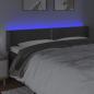 Preview: LED Kopfteil Dunkelgrau 163x16x78/88 cm Samt