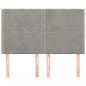 Preview: Kopfteile 4 Stk. Hellgrau 72x5x78/88 cm Samt