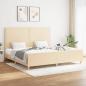 Preview: ARDEBO.de - Bettgestell mit Kopfteil Creme 200x200 cm Stoff