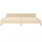Preview: Bettgestell mit Kopfteil Creme 200x200 cm Stoff
