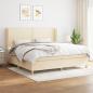 Preview: ARDEBO.de - Boxspringbett mit Matratze Creme 200x200 cm Stoff