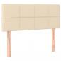 Preview: Boxspringbett mit Matratze & LED Creme 80x200 cm Stoff