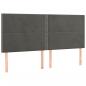 Preview: Kopfteile 4 Stk. Dunkelgrau 80x5x78/88 cm Samt