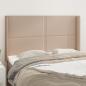 Preview: ARDEBO.de - Kopfteil mit Ohren Cappuccino-Braun 147x16x118/128cm Kunstleder