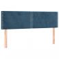 Preview: LED Kopfteil Dunkelblau 144x5x78/88 cm Samt