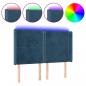 Preview: LED Kopfteil Dunkelblau 147x16x118/128 cm Samt