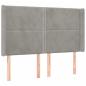 Preview: Boxspringbett mit Matratze & LED Hellgrau 140x190 cm Samt