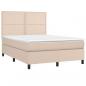 Preview: Boxspringbett Matratze Cappuccino-Braun 140x190cm Kunstleder