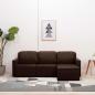 Preview: ARDEBO.de - Modulares 3-Sitzer Schlafsofa Braun Kunstleder