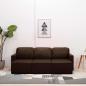 Preview: Modulares 3-Sitzer Schlafsofa Braun Kunstleder