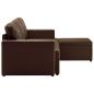 Preview: Modulares 3-Sitzer Schlafsofa Braun Kunstleder
