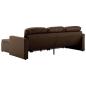 Preview: Modulares 3-Sitzer Schlafsofa Braun Kunstleder