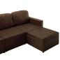 Preview: Modulares 3-Sitzer Schlafsofa Braun Kunstleder