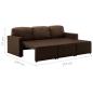 Preview: Modulares 3-Sitzer Schlafsofa Braun Kunstleder