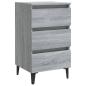 Preview: Nachttische mit Metallbeinen 2 Stk. Grau Sonoma 40x35x69 cm