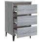 Preview: Nachttische mit Metallbeinen 2 Stk. Grau Sonoma 40x35x69 cm