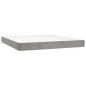 Preview: Boxspringbett mit Matratze & LED Hellgrau 180x200 cm Samt