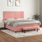 Preview: ARDEBO.de - Boxspringbett mit Matratze Rosa 160x200 cm Samt