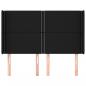 Preview: Kopfteil mit Ohren Schwarz 147x16x118/128 cm Stoff