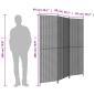 Preview: ARDEBO.de - Paravent 3-tlg. Schwarz Poly Rattan
