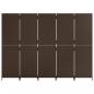 Preview: Paravent 5-tlg. Braun Poly Rattan