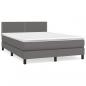 Preview: Boxspringbett mit Matratze Grau 140x190 cm Kunstleder