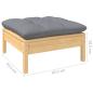 Preview: 8-tlg. Garten-Lounge-Set mit Grauen Kissen Kiefer Massivholz