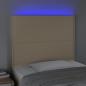 Preview: LED Kopfteil Creme 80x5x118/128 cm Stoff