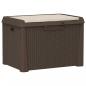 Preview: Gartentruhe mit Sitzkissen Braun 125 L PP