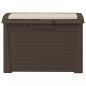 Preview: Gartentruhe mit Sitzkissen Braun 125 L PP