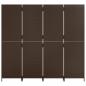 Preview: Paravent 4-tlg. Braun Poly Rattan