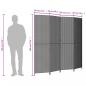 Preview: Paravent 4-tlg. Braun Poly Rattan