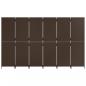 Preview: Paravent 6-tlg. Braun Poly Rattan