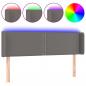 Preview: LED Kopfteil Grau 147x16x78/88 cm Kunstleder