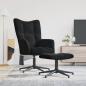 Preview: ARDEBO.de - Relaxsessel mit Hocker Schwarz Samt