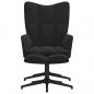 Preview: Relaxsessel mit Hocker Schwarz Samt