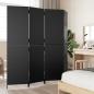 Preview: ARDEBO.de - Paravent 4-tlg. Schwarz Poly Rattan