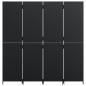 Preview: Paravent 4-tlg. Schwarz Poly Rattan