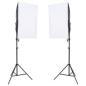 Preview: Fotostudio-Set mit Beleuchtung, Hintergrund und Reflektor