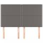 Preview: Kopfteile 4 Stk. Grau 72x5x78/88 cm Kunstleder