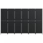 Preview: Paravent 6-tlg. Schwarz Poly Rattan