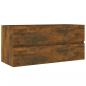 Preview: Waschbeckenschrank Räuchereiche 100x38,5x45 cm Holzwerkstoff